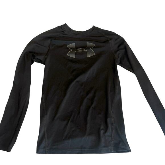 Under Armour Black Fitted Heat Gear Long Sleeve Tee - Youth Medium (YMD) - Picture 1 of 3